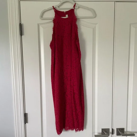 chinese dress ladies Deep Red Lace Long Sleeve Mini Dress main image 1